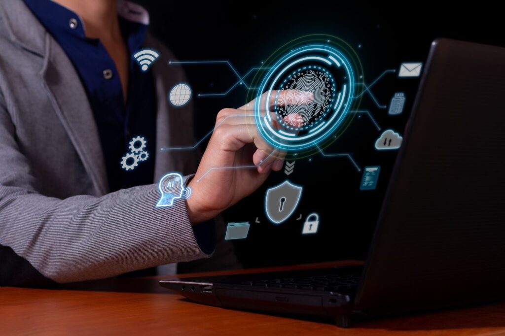 A biometric attendance system in use upon entry